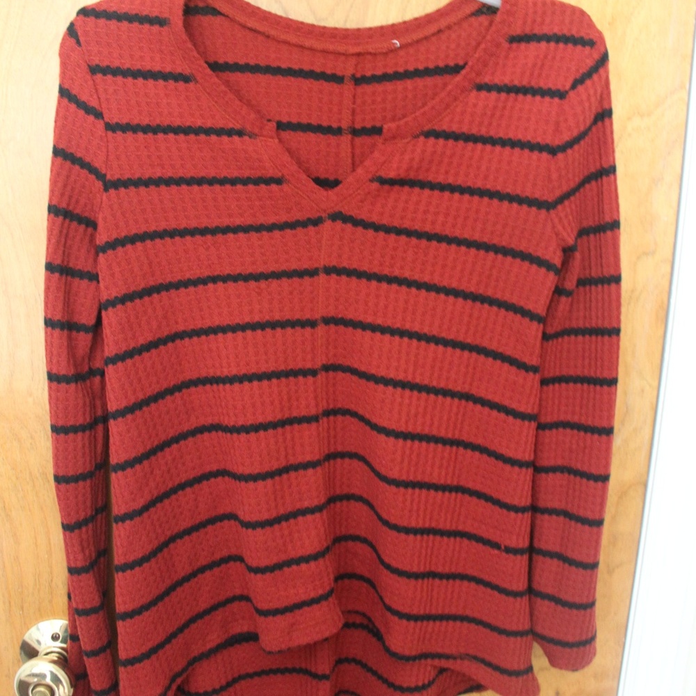 Rust and Black Striped Sweater!